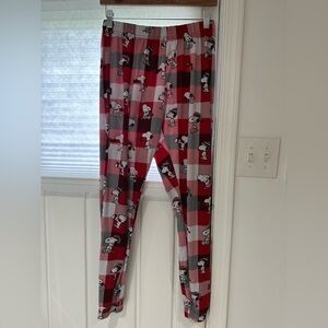 3/$15!!! Munki Munki Peanuts Snoopy Red Plaid Christmas Pajama Pants